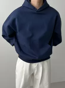 DAZY Men Kangaroo Pocket Drop Shoulder Hoodie