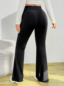 Solflare Plus Slant Pocket Split Hem Flare Leg Leggings