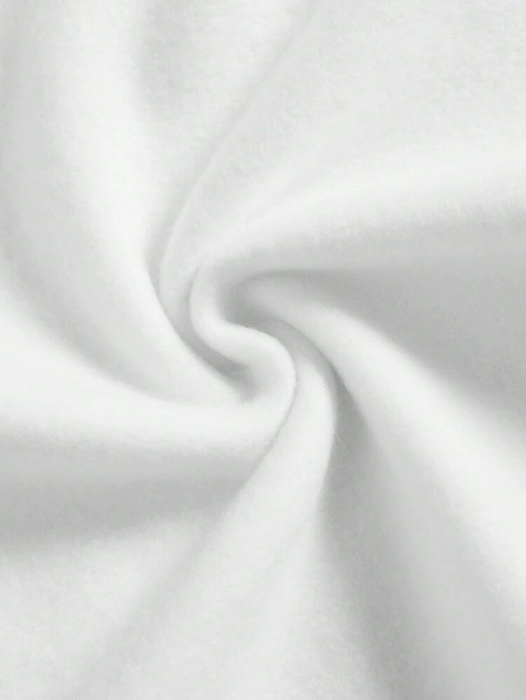 SHEIN LUNE סווטשירט נשים בגודל מזדמן ופשוט עם דפוס מצויר, מתאים לסתיו ולחורף - לבן - ראה 5