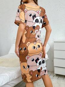 AKIKODRAWS Artist Girlcore Cartoon Graphic Nightdress,Women Clothes,For Summer - Multicolor - View 2