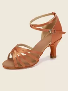 專業舞蹈鞋 交誼舞鞋 女士拉丁舞鞋 高跟7cm - 棕色 - 查看 1