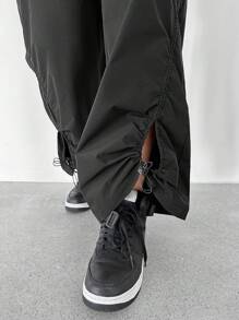 SHEINNeu Pantalones unicolor bajo con cordón