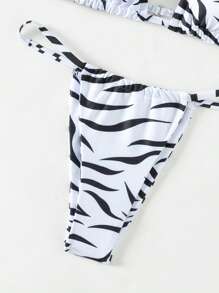 斑馬紋三角T後比基尼套裝