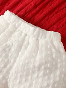 SHEIN Vintaside Kids Baby Girl Solid Cami Top & Shorts & Button Up Shirt - White - View 4