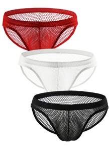 Men 3pcs Fishnet Insert Panty - Multicolor - View 1