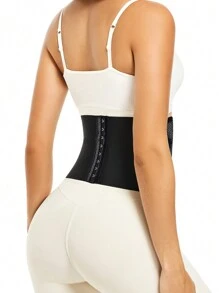 Floral Lace Hook and Eye Underbust Corset - Black - View 6