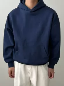DAZY Men Kangaroo Pocket Drop Shoulder Hoodie