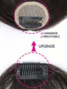 Bigger Size Human Hair Air Bangs Black Color Bangs Clip In Hair Extensions Beginner Friendly - Natural Black - View 5