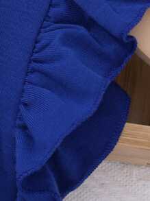 SHEIN Young Girl Floral Print Ruffle Trim Belted Dress,Holiday,Summer,Travel - Multicolor - View 4