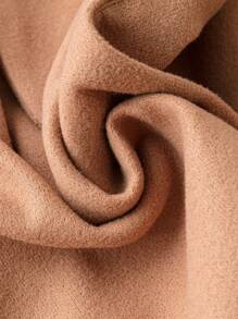 SHEIN LUNE 大碼大翻領腰帶花呢外套 - 駝色 - 查看 3