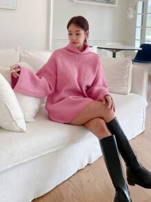 DAZY 高领落肩毛衣、长袖上衣秋季 - 粉色 - 查看 8