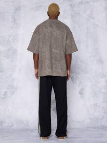 SUMWON Áo thun Suedette thêu thành phố - màu nâu - Xem 3