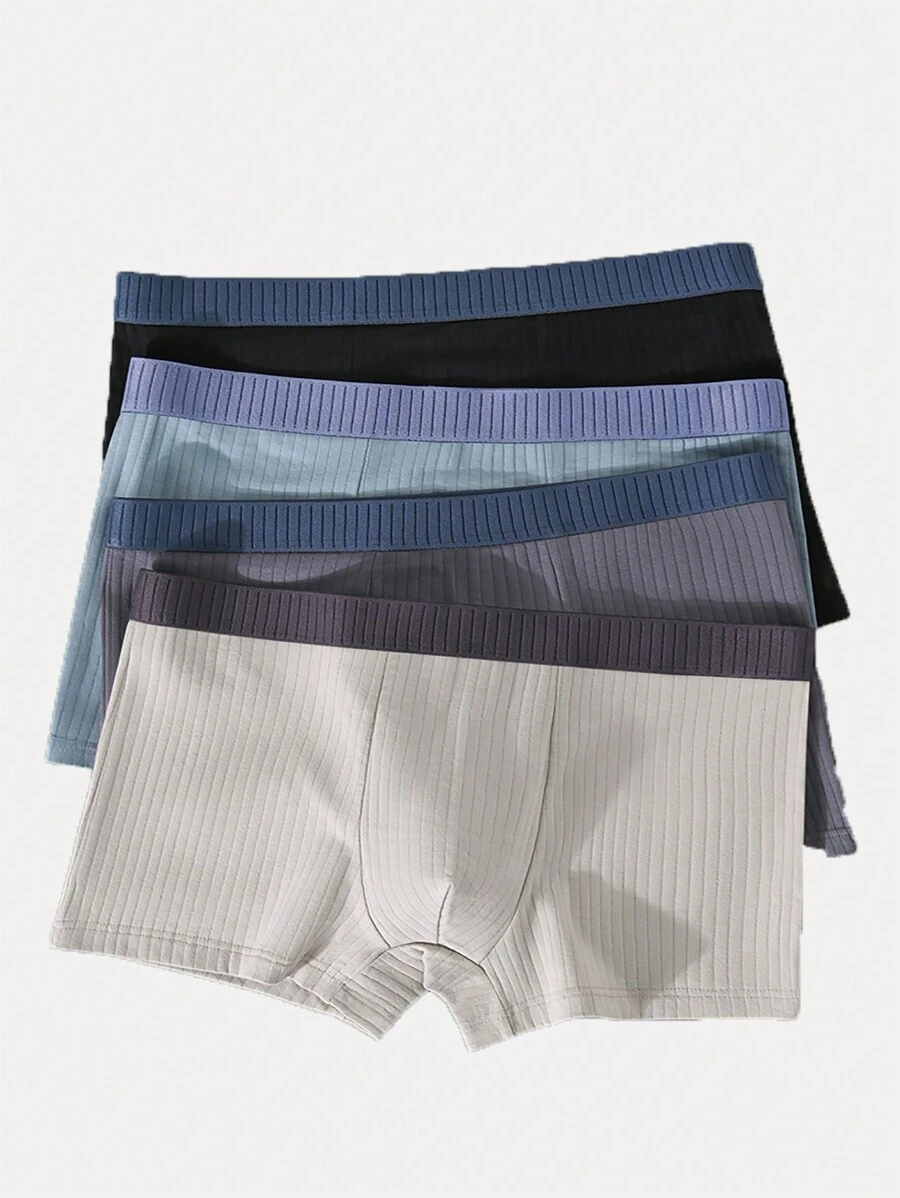 Chico preadolescente 4 piezas Calzoncillos boxer de cintura de cinta - Multicolor - Ver 1