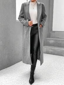 SHEIN Essnce Manteau Col À Revers Avec Poches