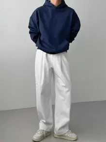 DAZY Men Kangaroo Pocket Drop Shoulder Hoodie
