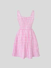 SHEIN Unity 格子圖案A字洋裝 - 彩色 - 查看 2