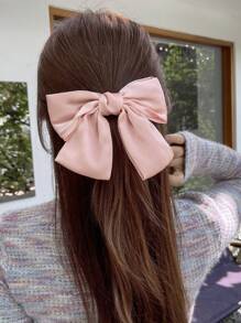 DAZY Women's Elegant Solid Color Bowknot Shaped Hair Clip For Daily Use Valentines Claw Clips Hair Claws Hair Barrettes - Pink - View 5