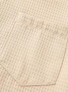 Manfinity RSRT Men Solid Button Up Shirt & Drawstring Waist Shorts, Cozy Outfits - Apricot - View 4