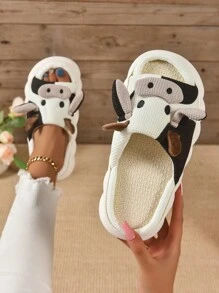 Không giới tính Dễ thương In hoa bò Cặp đôi Dép đi trong nhà Đối với Tất cả các mùa - Nhiều màu - Xem 3