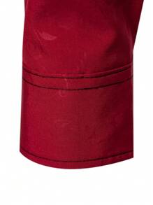 Genlund 男士花卉提花鈕扣襯衫 - 紅色 - 查看 4