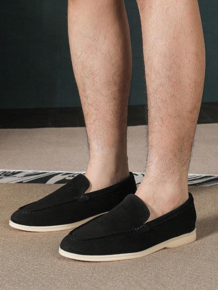 Giày lười mũi tròn mùa xuân hè 2025 cho nam, giày công sở thường ngày, phong cách Anh đế mềm thoáng khí thủ công cỡ lớn 43-46