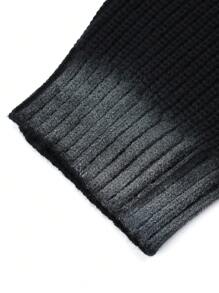 Áo len trễ vai họa tiết slogan nam - màu đen - Xem 7