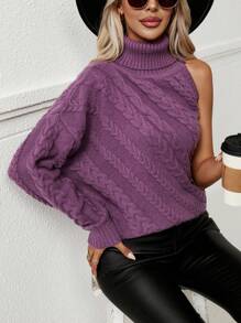 SHEIN Unity Turtleneck Cable Knit Sweater