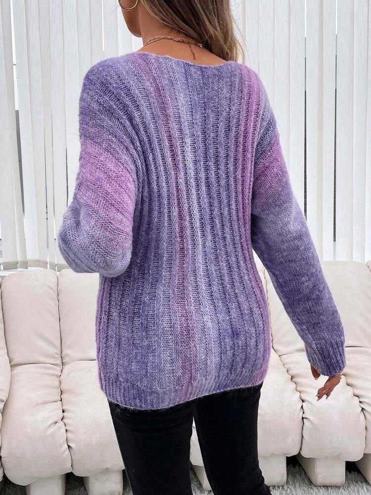 Maternity Tie Dye Batwing Sleeve Sweater, For Winter
