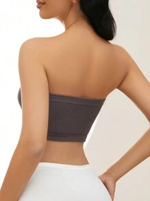 SHEIN Maternity 5pack Solid Ribbed Knit Bandeau Bra For Mother - Multicolor - View 2