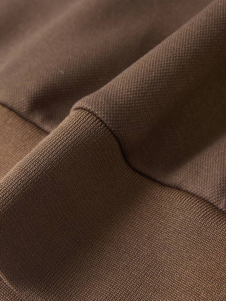 סווטשירט גברים דו טון רבע רוכסן - חום - ראה 5