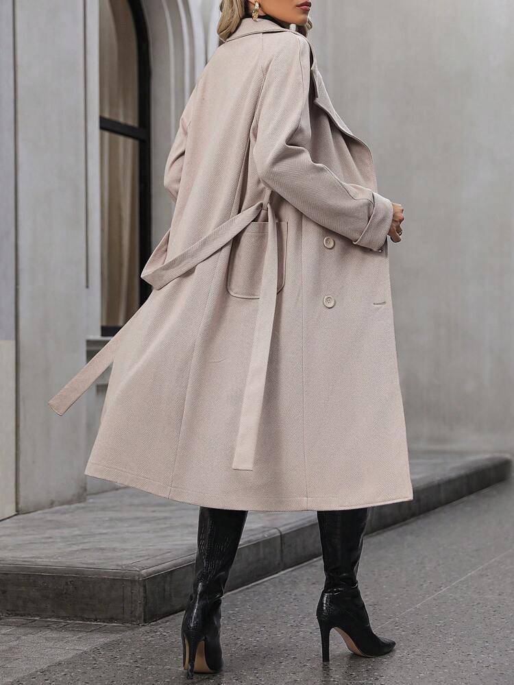 Lapel Neck Double Breasted Overcoat