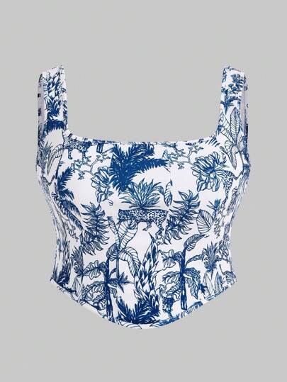 Bianca F Prints Artist Boho 波西米亚度假女式加大码花卉印花背心，适合夏季、假日、春季、海滩、外出、节日、伊比沙岛