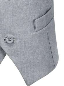 Bộ vest 2 món cho bé trai Bộ vest cho trẻ mới biết đi Bộ vest cho người mang nhẫn Bộ vest cưới Quần vest trang trọng cho trẻ em Màu xám nhạt Kích thước 4-14 tuổi - Màu Xám nhạt - Xem 10