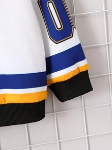 Chico joven Sudadera con estampado de letra de color combinado - Multicolor - Ver 5