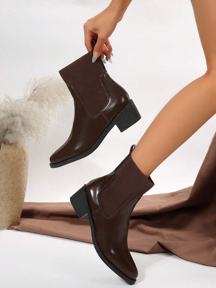 Women s Fashionable Flat Comfortable Slip on Ankle Booties Outdoor Boots SHEIN USA