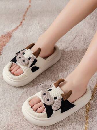 Zapatillas de interior con suela gruesa y diseño de dibujos animados lindos para niños, zapatos de dormitorio para niños y niñas en otoño/invierno