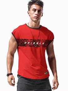 Manfinity Sport Corelite Men Letter Graphic Sports Tank Top - Red - View 1