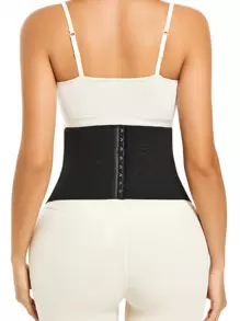 Floral Lace Hook and Eye Underbust Corset - Black - View 2