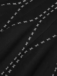 SHEIN LUNE Plus Flare Hem Knit Skirt Winter Fall Autumn - Black - View 4