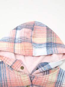 ASVIVID 格子印花保暖襯裡連帽大衣