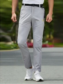 Gym Rark Men Zip Pocket Sports Pants Without Belt Sweat Pants - Grey - View 3