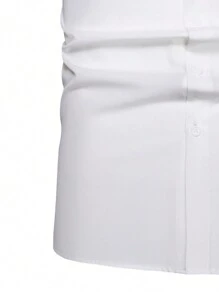 Manfinity Mode Áo sơ mi Nam Túi Nút phía trước màu trơn Giải trí - trắng - Xem 5