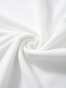 Floral & Letter Graphic Drop Shoulder Sweatshirt - White - View 5