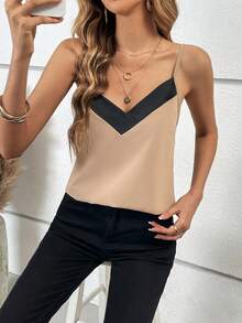 SHEIN Frenchy Colorblock Cami Top - Apricot - View 4
