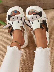Không giới tính Dễ thương In hoa bò Cặp đôi Dép đi trong nhà Đối với Tất cả các mùa - Nhiều màu - Xem 4