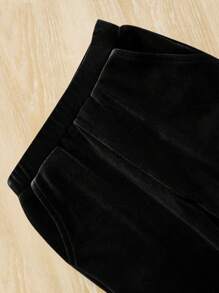 SHEIN 女小童水鑽字母圖案吊帶上衣&拉鍊開襟連帽夾克&喇叭褲 - 黑色 - 查看 5