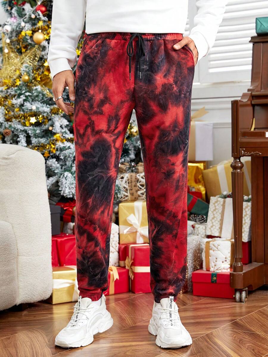 GENTILAND 男士紮染腰部抽繩衛褲 - 彩色 - 查看 1