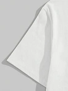 ROMWE MEN Street Life Guys Slogan Animal Graphic Tee - White - View 3