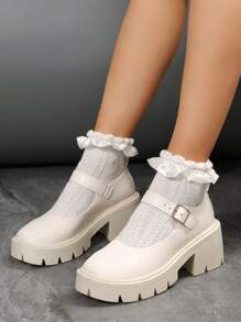 Zapatos De Tacón Alto Para Damas - Blanco - Ver 1