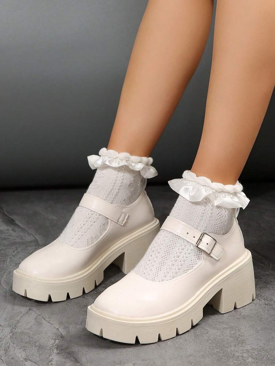 Zapatos De Tacón Alto Para Damas - Blanco - Ver 1